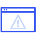 Computer screen with an exclamation inside a triangle signifying a cyberattack.